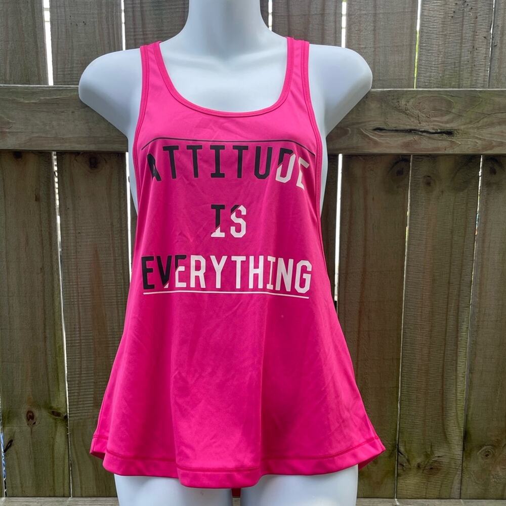 Soffe “Attitude is Everything” racer back hot pink athletic tank
